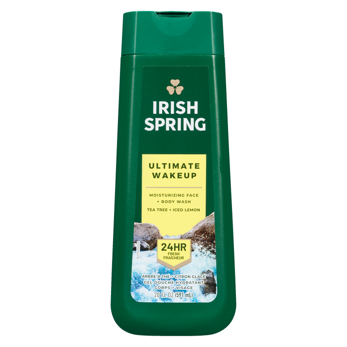 Irish Spring Moisturizing Face + Body Wash Ultimate Wakeup Tea Tree + Iced Lemon 591 ml