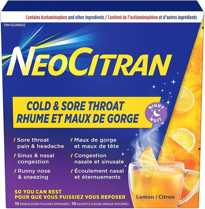 NeoCitran Regular Strength Cold & Sore Throat - Lemon