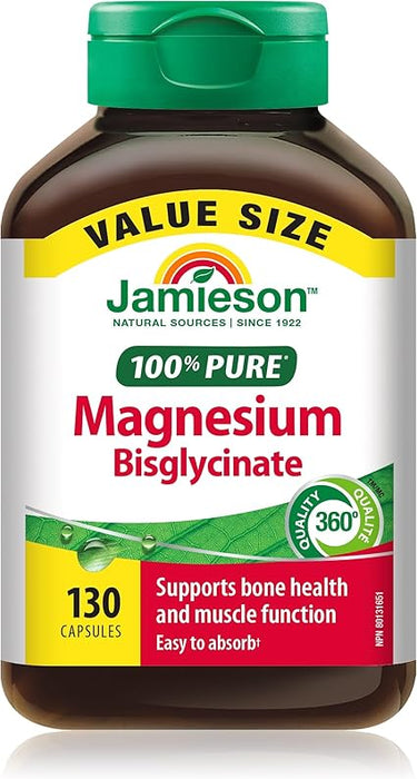 Jamieson 100% Pure Magnesium Bis-glycinate 100 mg Capsules