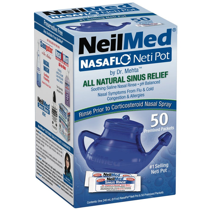 NeilMed NasaFlo Neti-Pot with Premixed Packets