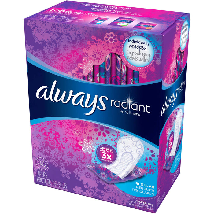 Always Radiant Regular Liners - Unscented