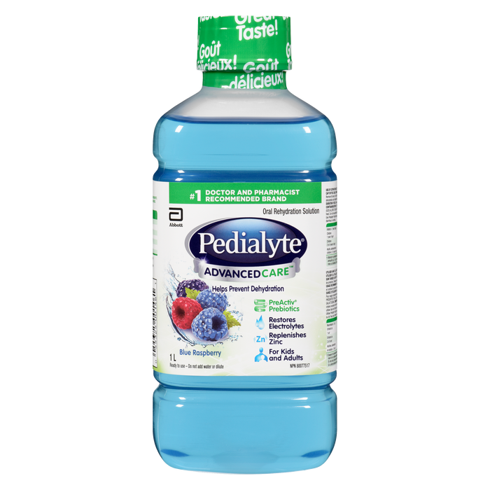 Solution de réhydratation orale Pedialyte AdvancedCare Framboise bleue 1 L