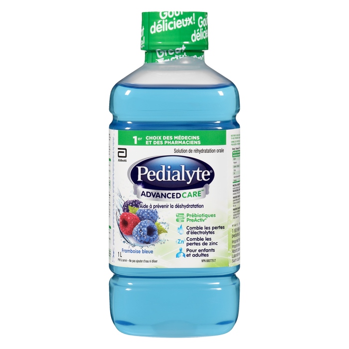 Solution de réhydratation orale Pedialyte AdvancedCare Framboise bleue 1 L