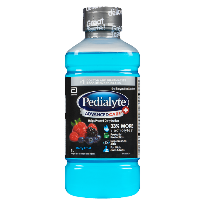 Pedialyte Advanced Care + Solution de réhydratation orale Baies givrées 1 L