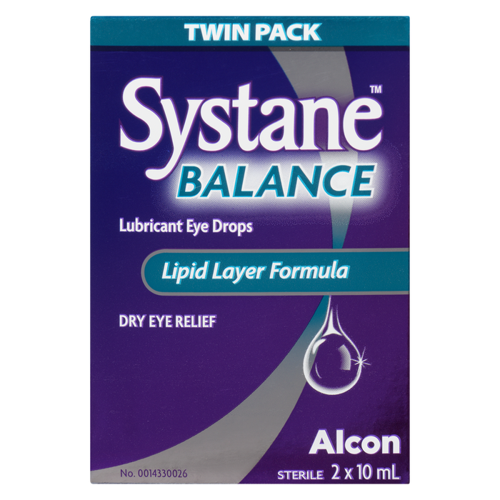 Systane Balance Lubricant Eye Drops Lipid Layer Formula Twin Pack 2 x 10 ml