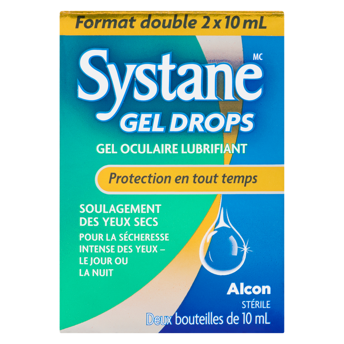 Systane Gel Drops Lubricant Eye Gel Anytime Protection Sterile Twin Pack Two Bottles x 10 ml