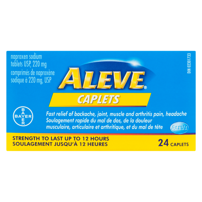 Comprimés de naproxène sodique Aleve USP, 220 mg, 24 comprimés