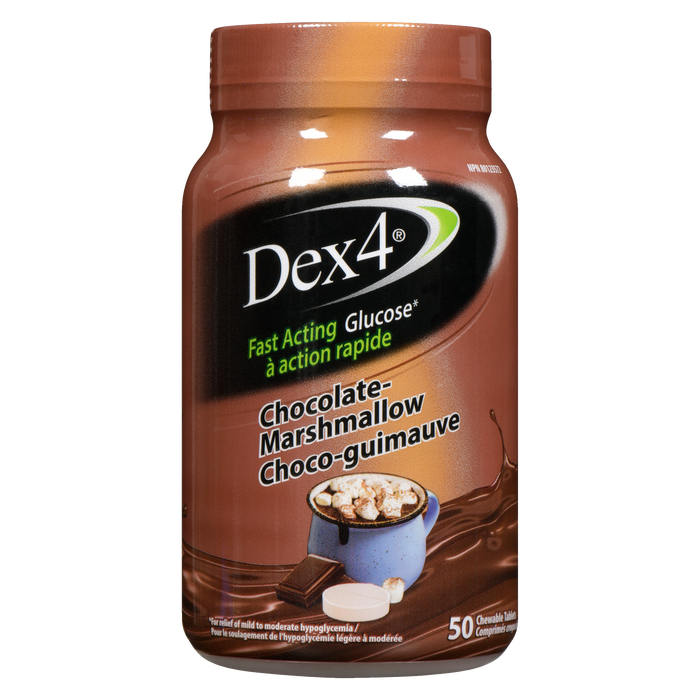 Dex4 Glucose à action rapide Chocolat-Guimauve 50 comprimés à croquer