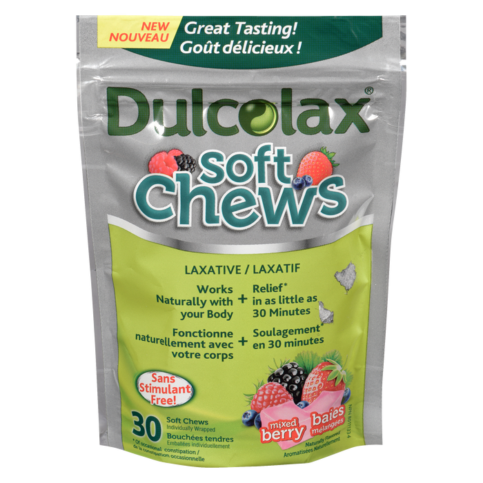 Dulcolax Laxative Mixed Berry 30 Soft Chews Individually Wrapped