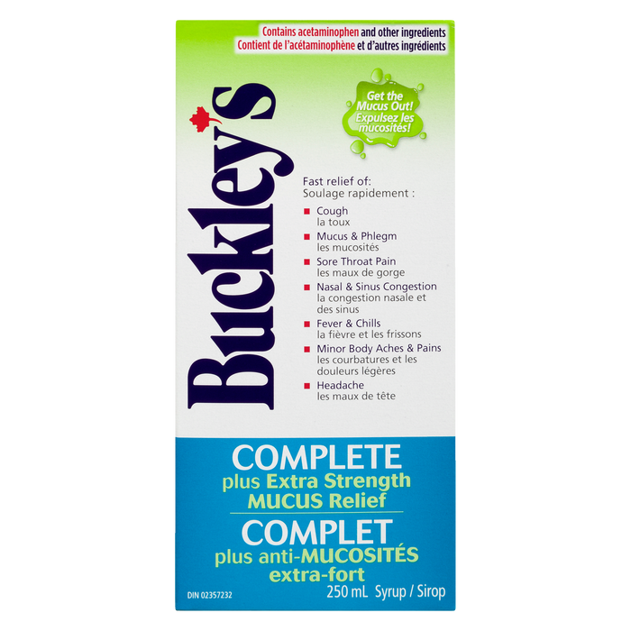 Sirop complet Buckley's Plus Extra Strength pour soulager les mucosités 250 ml