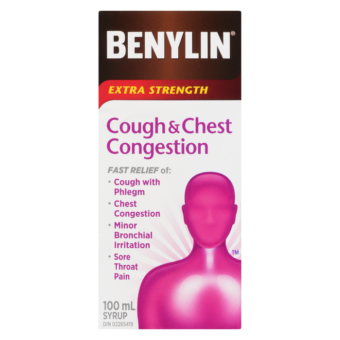 Sirop Benylin contre la toux et la congestion thoracique extra fort 100 ml