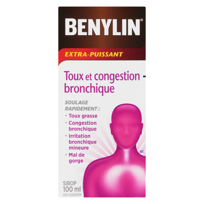 Sirop Benylin contre la toux et la congestion thoracique extra fort 100 ml