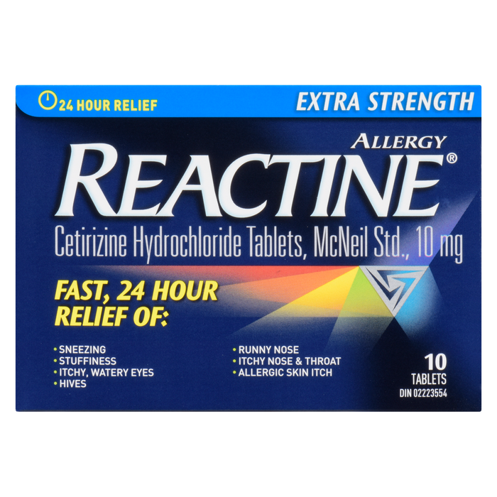 Reactine Allergy Extra Fort 10 Comprimés