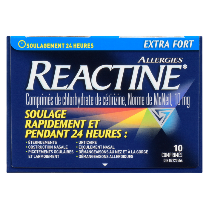 Reactine Allergy Extra Fort 10 Comprimés