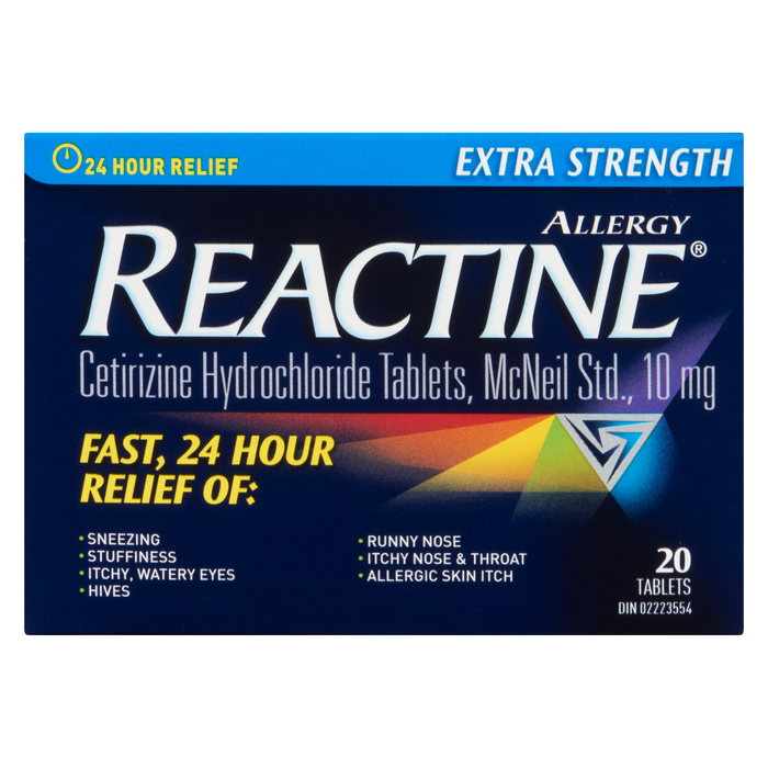 Reactine Allergy Extra Fort 20 Comprimés