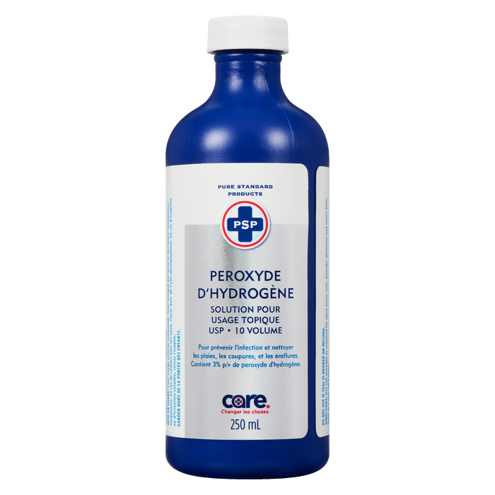 Solution topique de peroxyde d'hydrogène PSP USP 10 Volume 250 ml