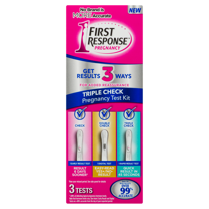 First Response Pregnancy Test Kit Triple Check 3 Tests