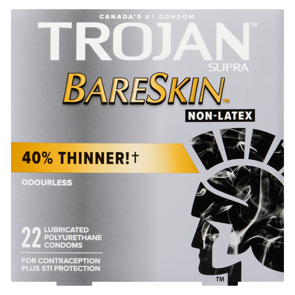 trojan supra bareskin lubricated Trojan Supra Bareskin Ultra-Thin Premium Non-Latex Lubricated Condoms, 6 ct main image 1