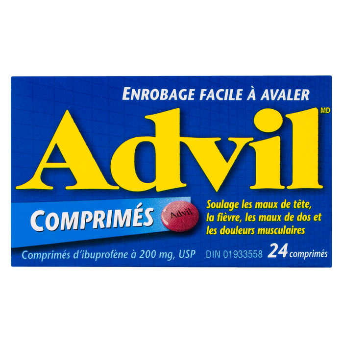 Comprimés d'ibuprofène Advil USP 200 mg 24 comprimés