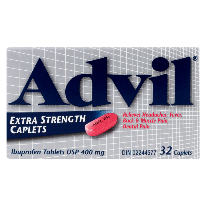 Comprimés d'ibuprofène Advil USP 400 mg Extra Fort 32 comprimés