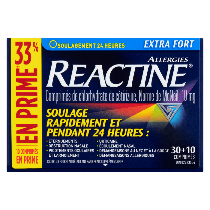 Reactine Allergy Extra Fort 30 + 10 Comprimés