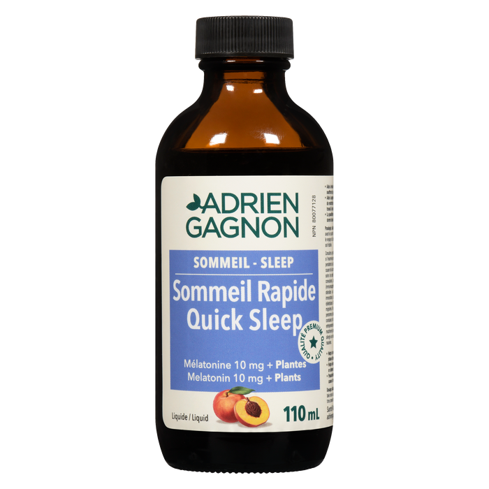 Adrien Gagnon Sommeil Rapide Mélatonine 10 mg + Plantes Liquide 110 ml