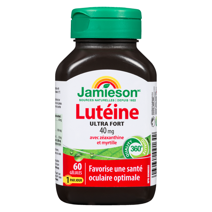 Jamieson Lutéine Ultra Strength 40 mg avec zéaxanthine et myrtille 60 gélules