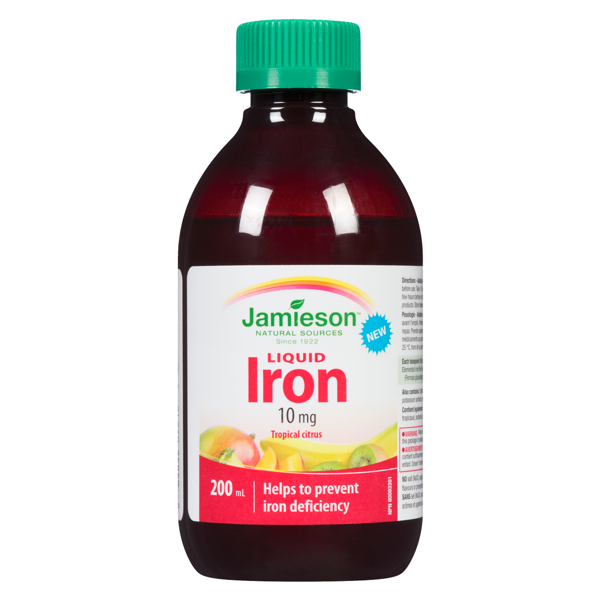 Jamieson Liquid Iron 10 mg Tropical Citrus 200 ml — GreenShield