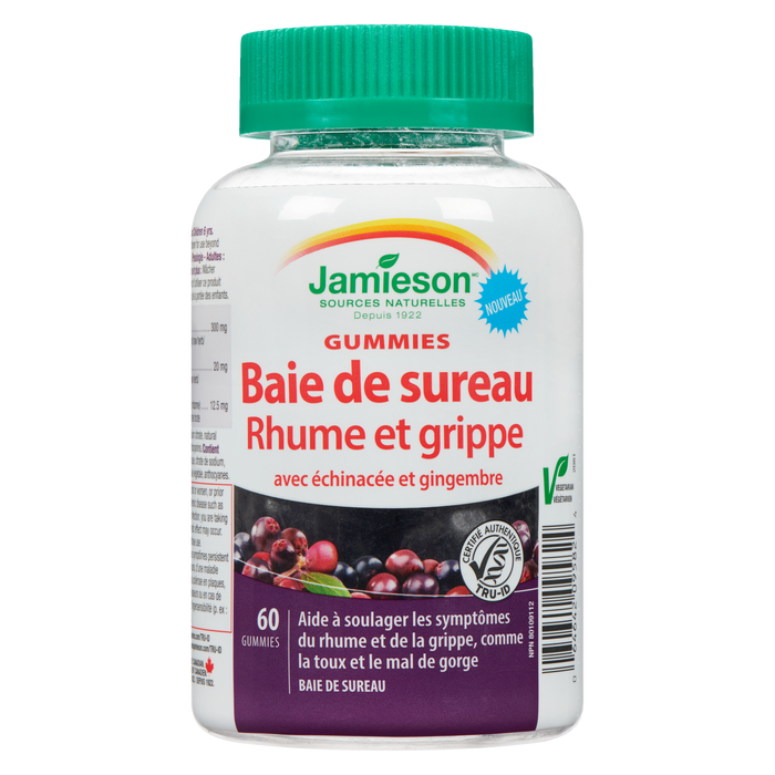 Jamieson Gummies Elderberry Cold & Flu with Echinacea and Ginger 60 Gummies