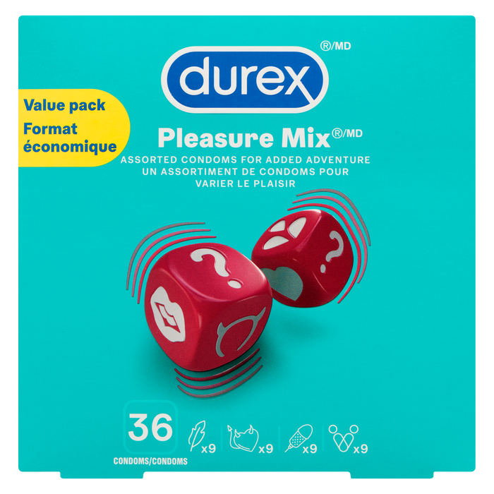 Pack économique Durex Pleasure Mix 36 préservatifs