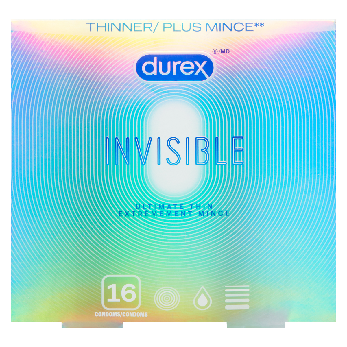 Durex Invisible Ultimate Thin 16 Condoms  GreenShield Pharmacy Health Store