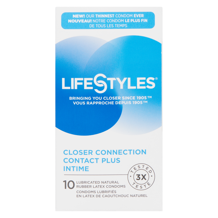 LifeStyles Closer Connection 10 Préservatifs en latex de caoutchouc naturel lubrifiés