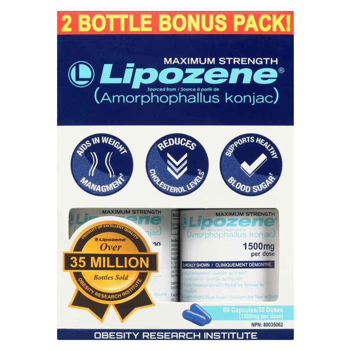 Pack bonus Lipozene 2 bouteilles 60 capsules