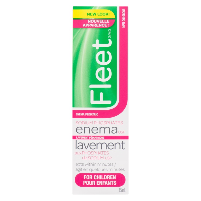 Fleet Enema Lavement pédiatrique aux phosphates de sodium USP pour enfants 65 ml