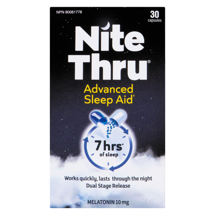 Nite Thru Advanced Sleep Aid Melatonin 10 mg 30 Capsules