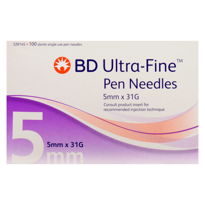 BD Ultra-Fine Pen Needles 320145 100 Sterile Single Use Pen Needles