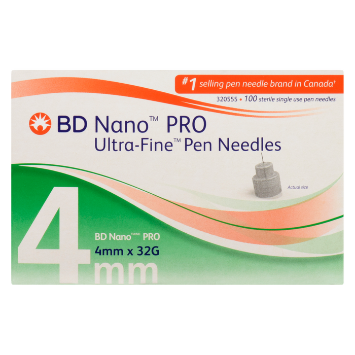 BD Nano Pro Ultra-Fine Pen Needles 320555 100 Sterile Single Use Pen Needles