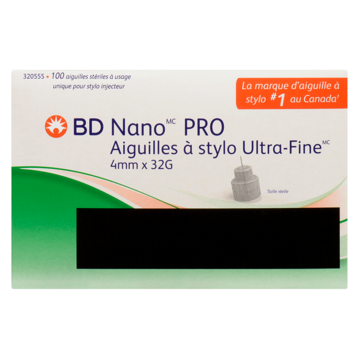 BD Nano Pro Ultra-Fine Pen Needles 320555 100 Sterile Single Use Pen Needles