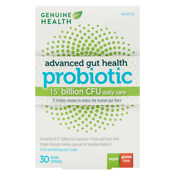 Genuine Health Advanced Gut Health Probiotique 30 gélules végétaliennes