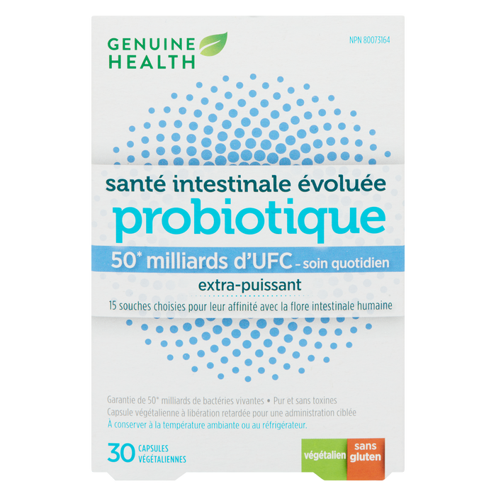 Genuine Health Advanced Gut Health Probiotique Extra Fort 30 Gélules Végétaliennes