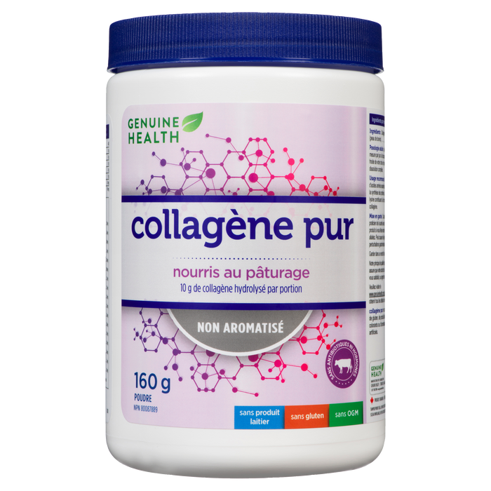 Poudre de collagène pur sans saveur de Genuine Health 160 g