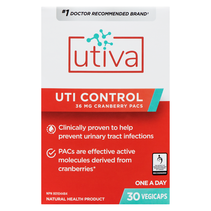 Utiva UTI Control 36 mg PAC à la canneberge 30 gélules végétales