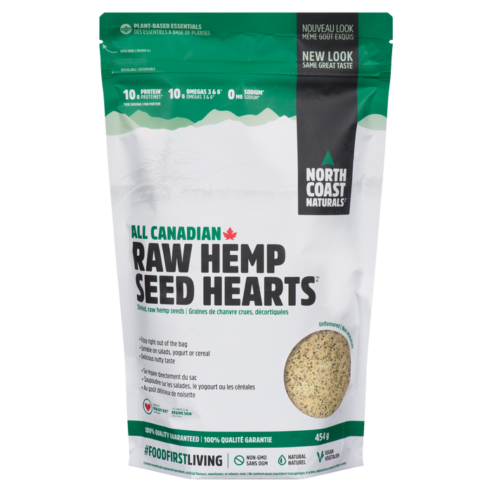 North Coast Naturals Raw Hemp Seed Hearts Shelled, Raw Hemp Seeds Unflavoured 454 g