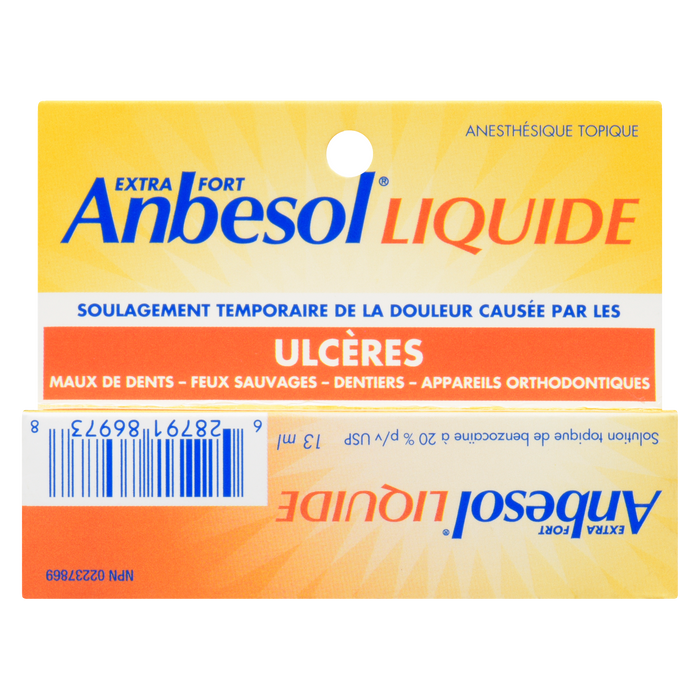 Anesthésique topique liquide extra fort Anbesol 13 ml