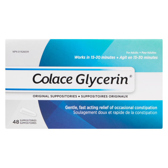 Colace Original Glycerin Suppositories for Adults 48 Suppositories