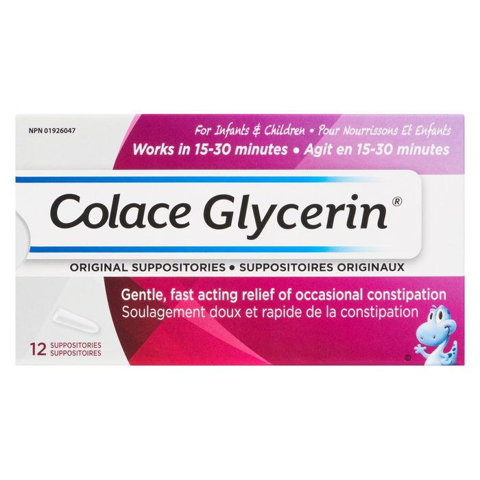 Colace Original Glycerin Suppositories for Infants & Children 12 Suppositories