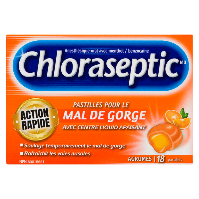 Chloraseptic Sore Throat Lozenges with Soothing Liquid Centre Citrus 18 Lozenges