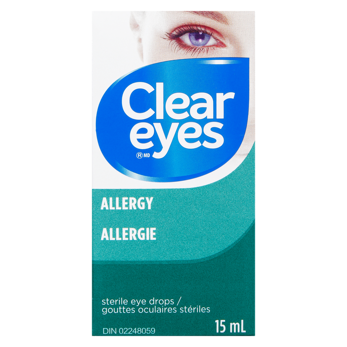 Collyre stérile Clear Eyes pour les allergies 15 ml