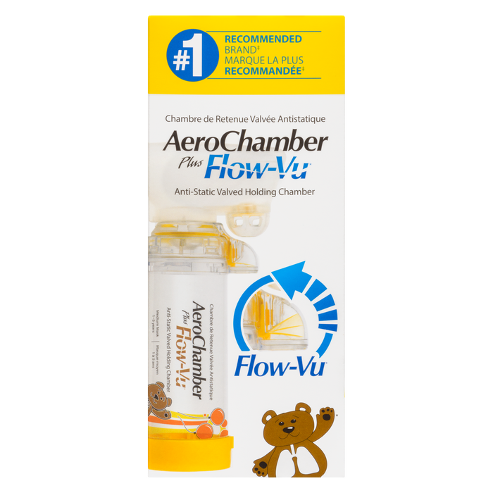 AeroChamber Plus Flow-Vu Valved Holding Chamber Anti-Static Medium Mask 1-5 Years