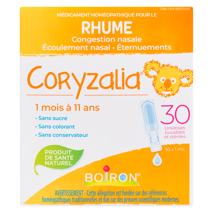 Boiron Coryzalia Cold 1 Month to 11 Years 30 Sterile & Drinkable Unit-Doses x 1 ml